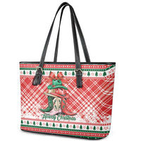 Cowgirl Boots Howdy Christmas Leather Tote Bag Western Christmas - Wonder Print Shop