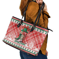 Cowgirl Boots Howdy Christmas Leather Tote Bag Western Christmas - Wonder Print Shop