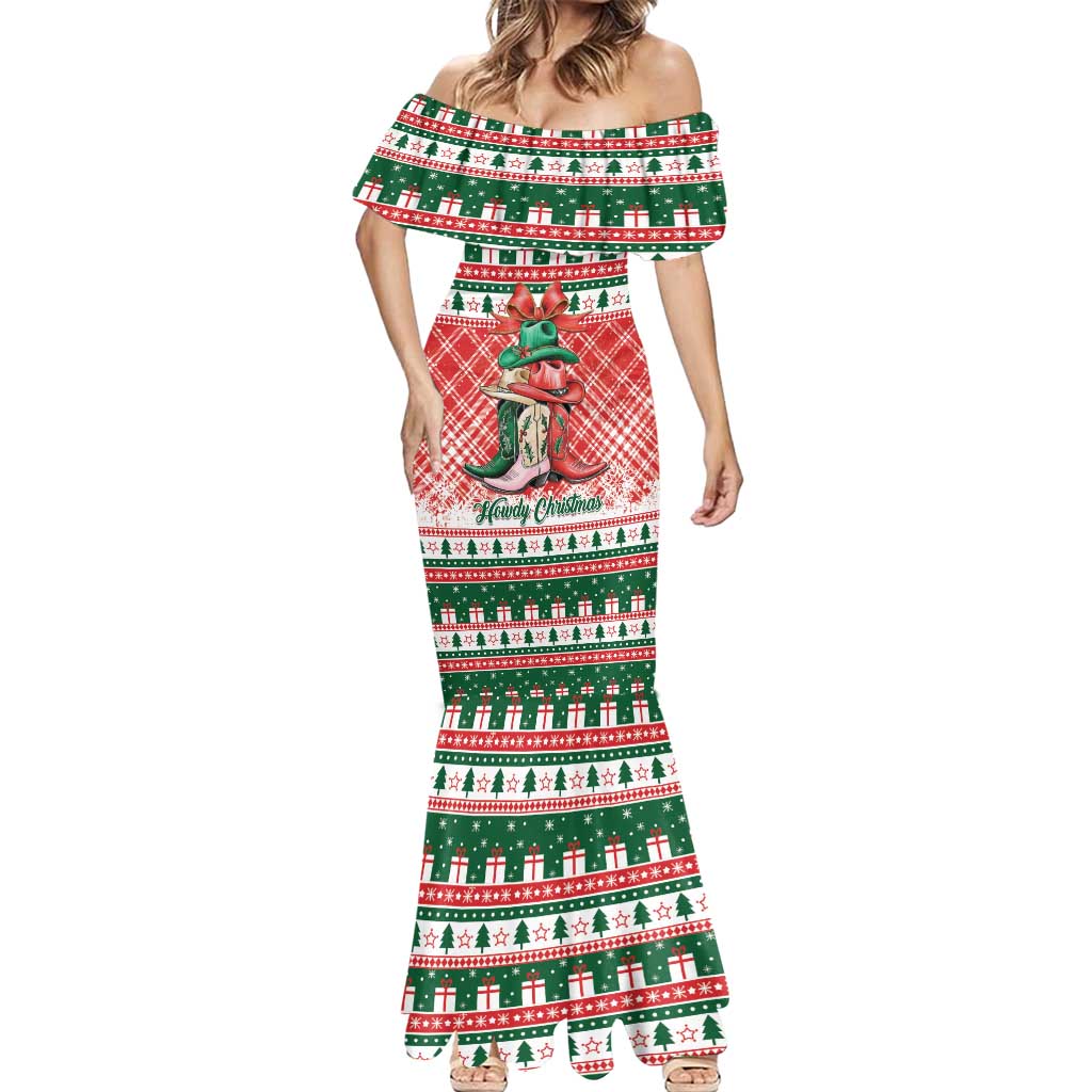 Personalized Cowgirl Boots Howdy Christmas Mermaid Dress Western Christmas - Wonder Print Shop