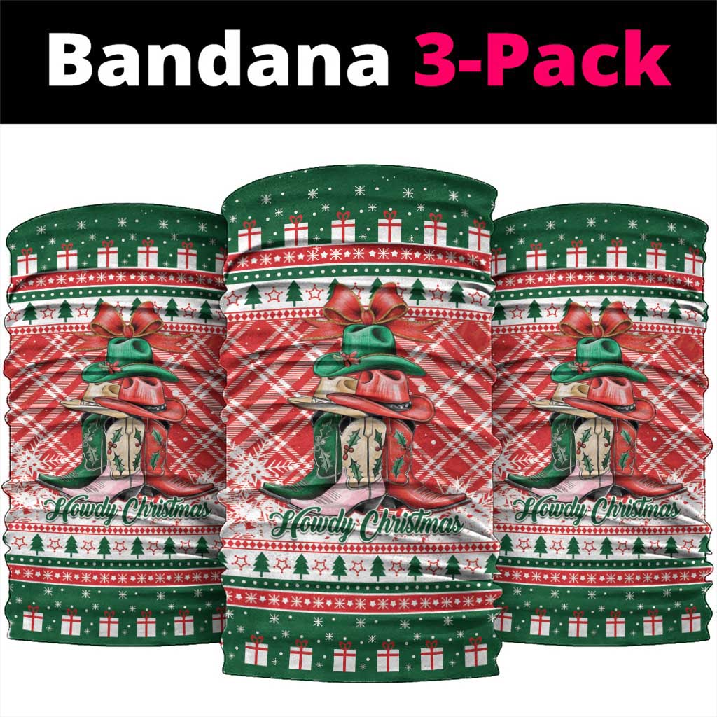 Cowgirl Boots Howdy Christmas Neck Gaiter Western Christmas - Wonder Print Shop