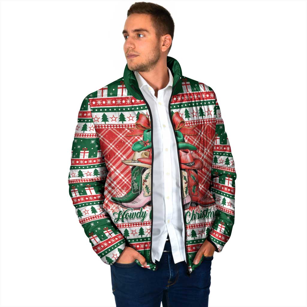 Personalized Cowgirl Boots Howdy Christmas Padded Jacket Western Christmas - Wonder Print Shop