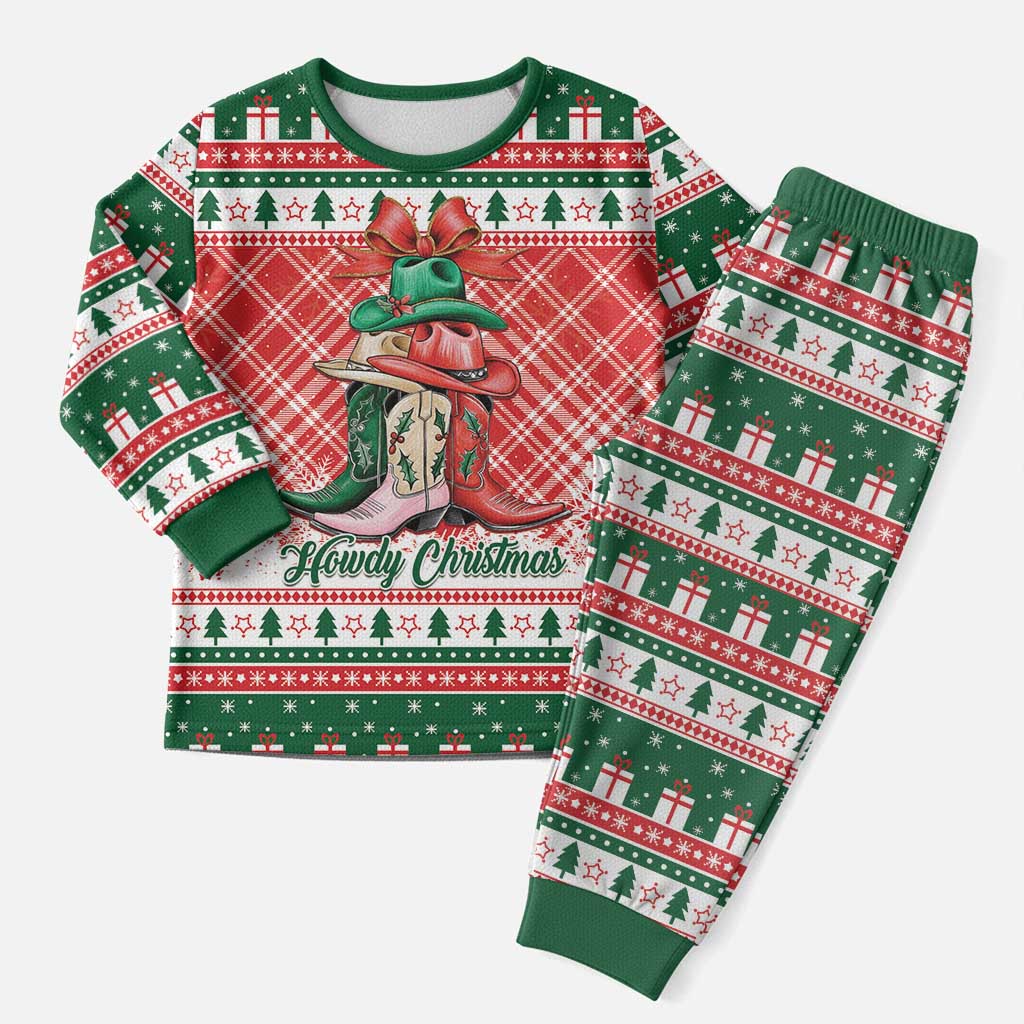 Personalized Cowgirl Boots Howdy Christmas Pajama Set Western Christmas - Wonder Print Shop