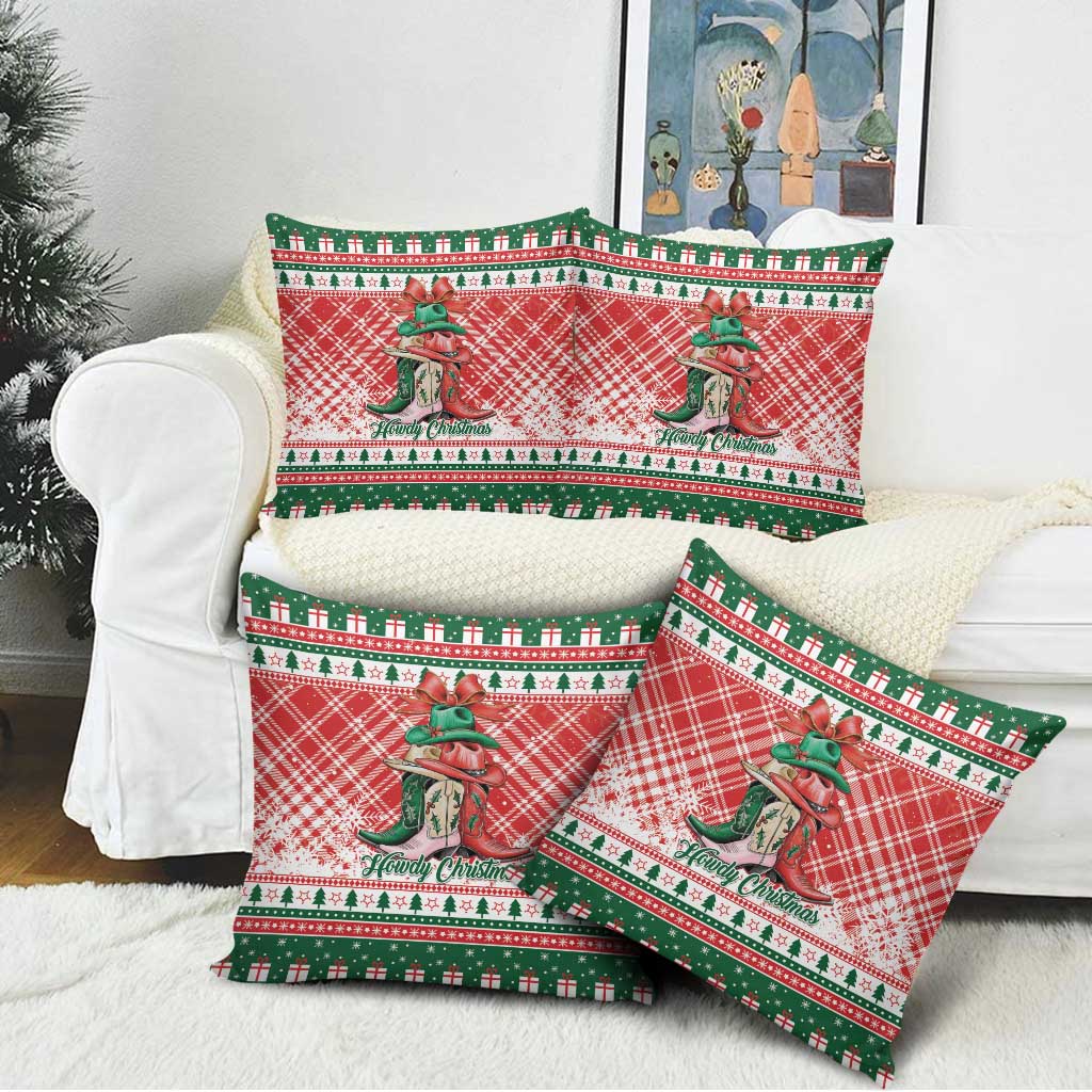 Cowgirl Boots Howdy Christmas Pillow Cover Western Christmas - Wonder Print Shop