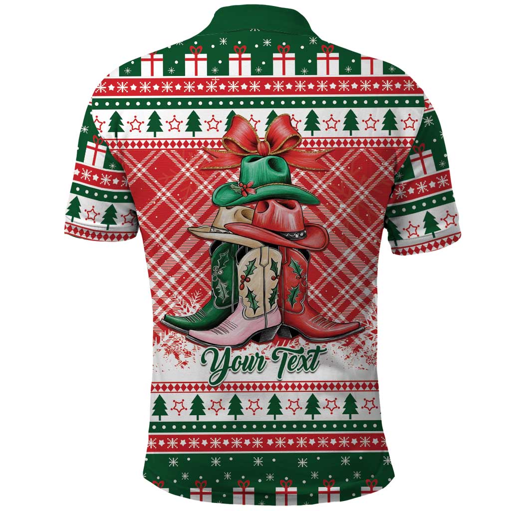 Personalized Cowgirl Boots Howdy Christmas Polo Shirt Western Christmas - Wonder Print Shop