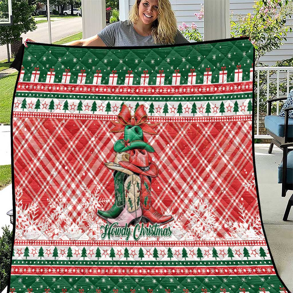 Cowgirl Boots Howdy Christmas Quilt Western Christmas - Wonder Print Shop