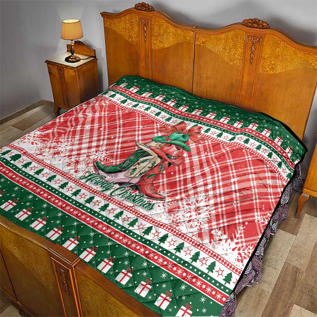Cowgirl Boots Howdy Christmas Quilt Western Christmas - Wonder Print Shop