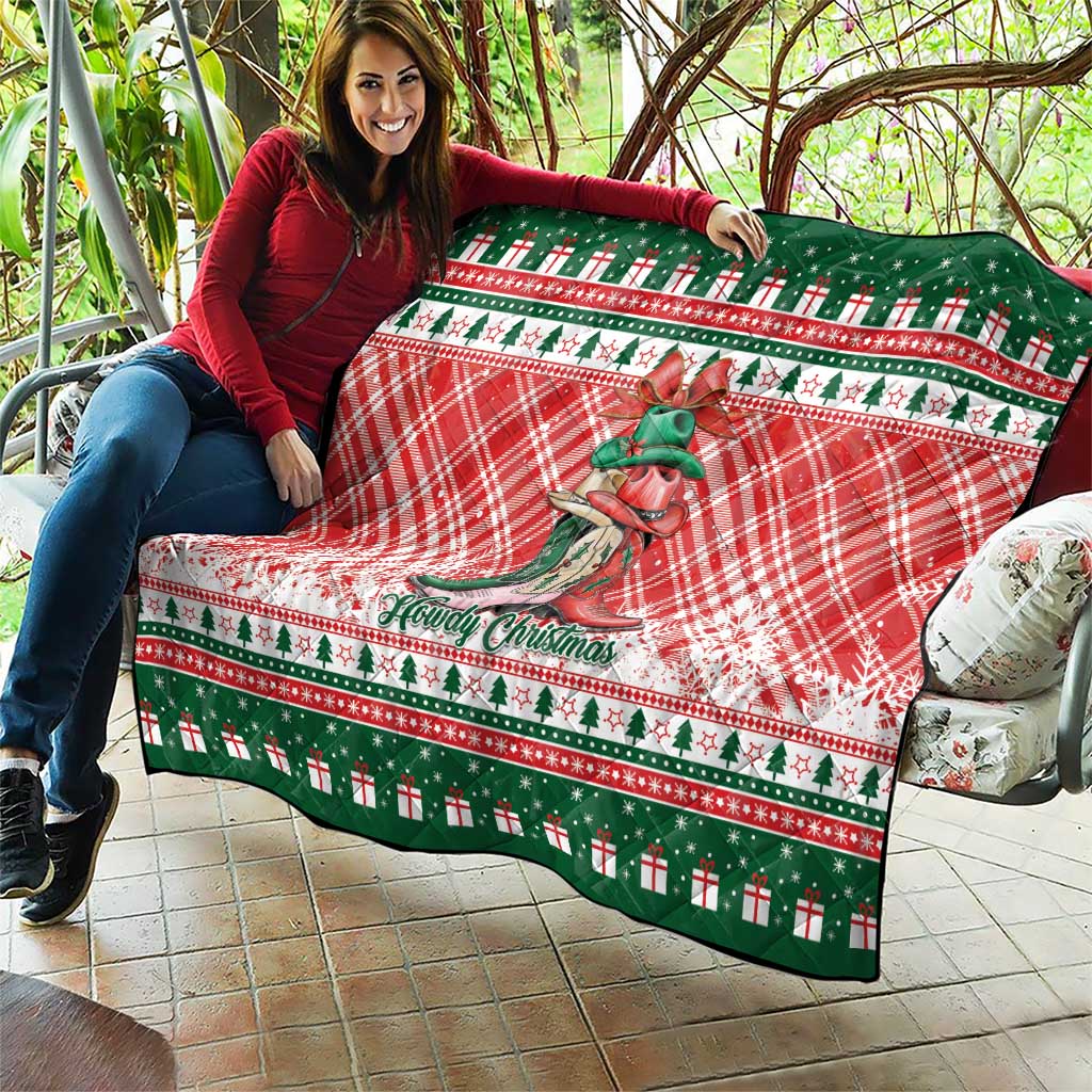 Cowgirl Boots Howdy Christmas Quilt Western Christmas - Wonder Print Shop
