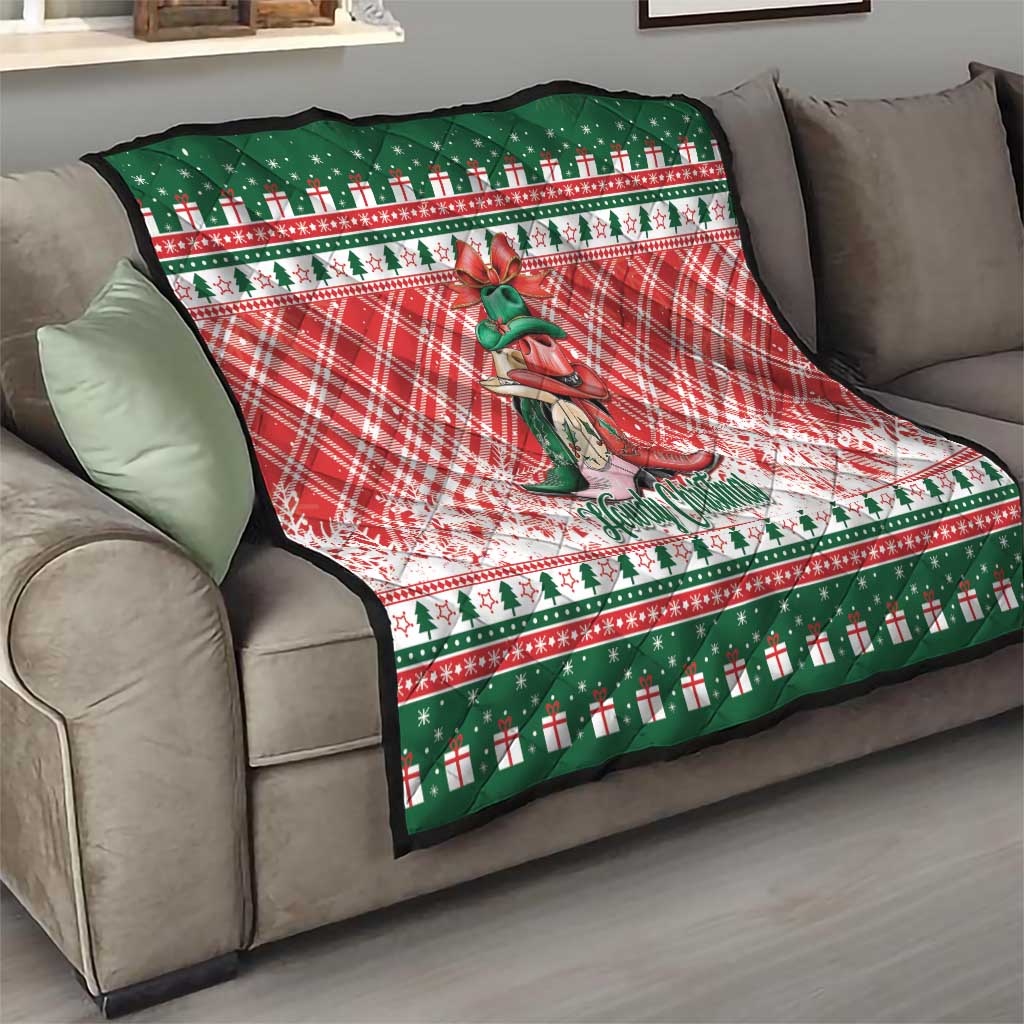 Cowgirl Boots Howdy Christmas Quilt Western Christmas - Wonder Print Shop