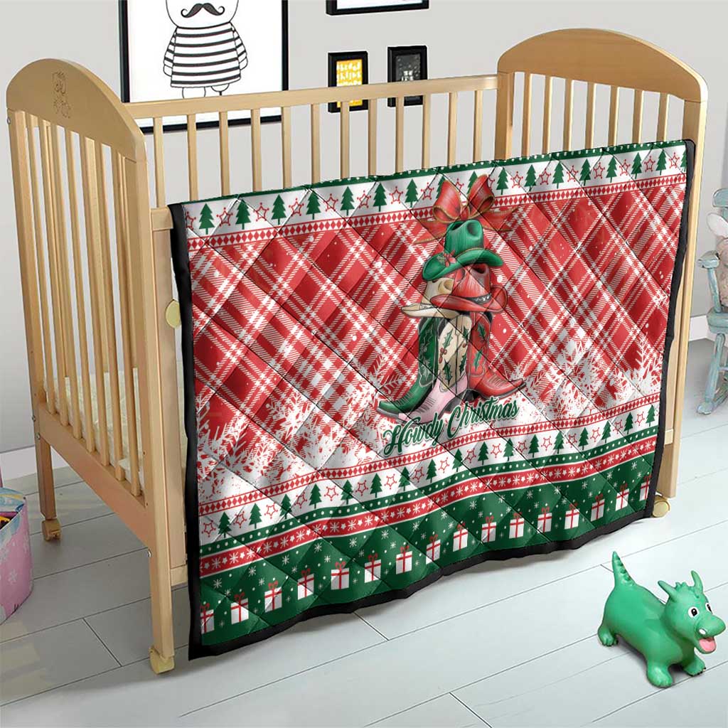 Cowgirl Boots Howdy Christmas Quilt Western Christmas - Wonder Print Shop