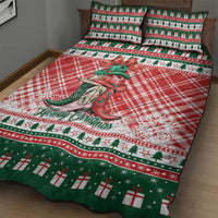 Cowgirl Boots Howdy Christmas Quilt Bed Set Western Christmas - Wonder Print Shop