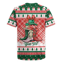Personalized Cowgirl Boots Howdy Christmas Rugby Jersey Western Christmas - Wonder Print Shop