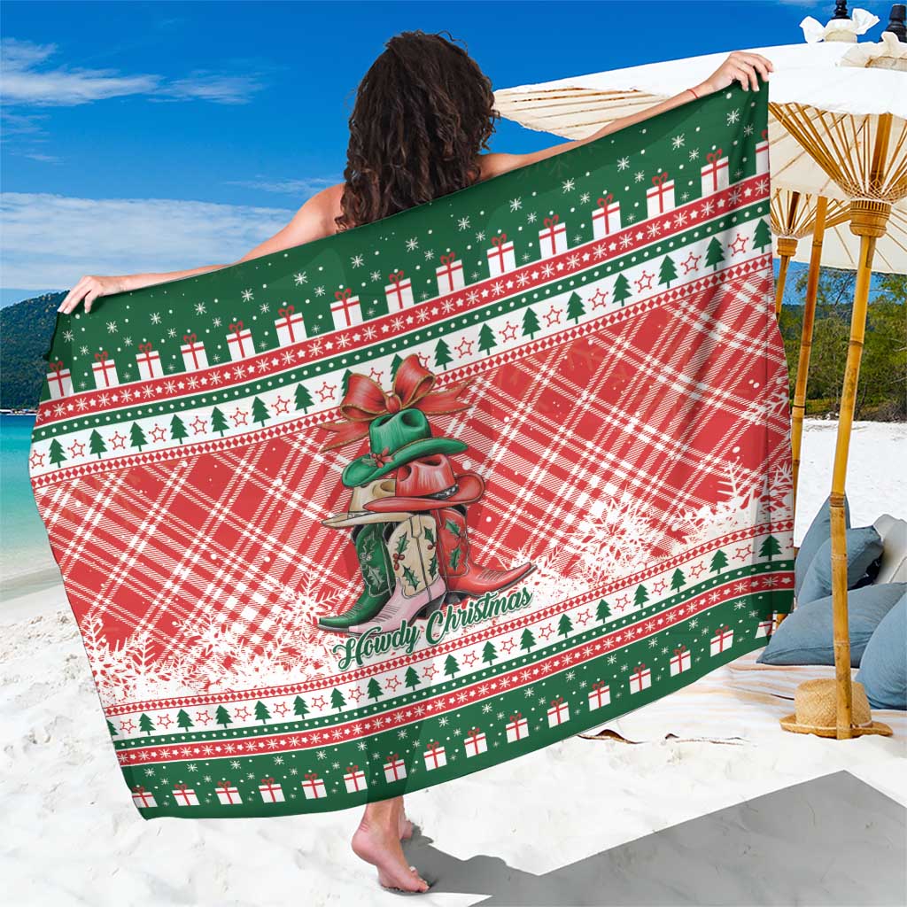 Cowgirl Boots Howdy Christmas Sarong Western Christmas - Wonder Print Shop