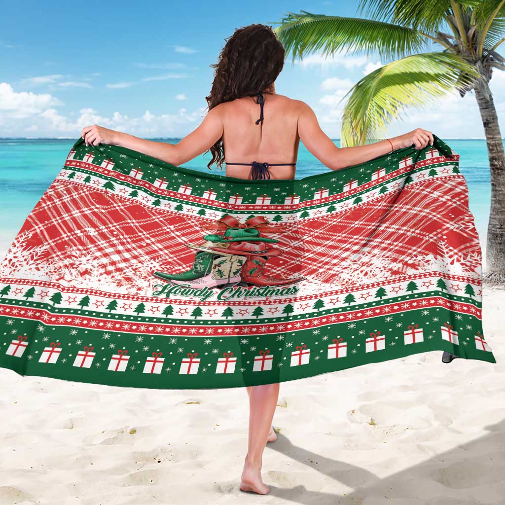 Cowgirl Boots Howdy Christmas Sarong Western Christmas - Wonder Print Shop