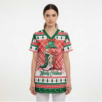 Personalized Cowgirl Boots Howdy Christmas Scrub Top Western Christmas - Wonder Print Shop
