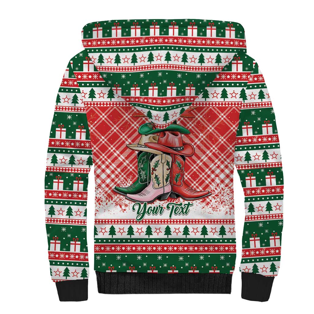 Personalized Cowgirl Boots Howdy Christmas Sherpa Hoodie Western Christmas - Wonder Print Shop