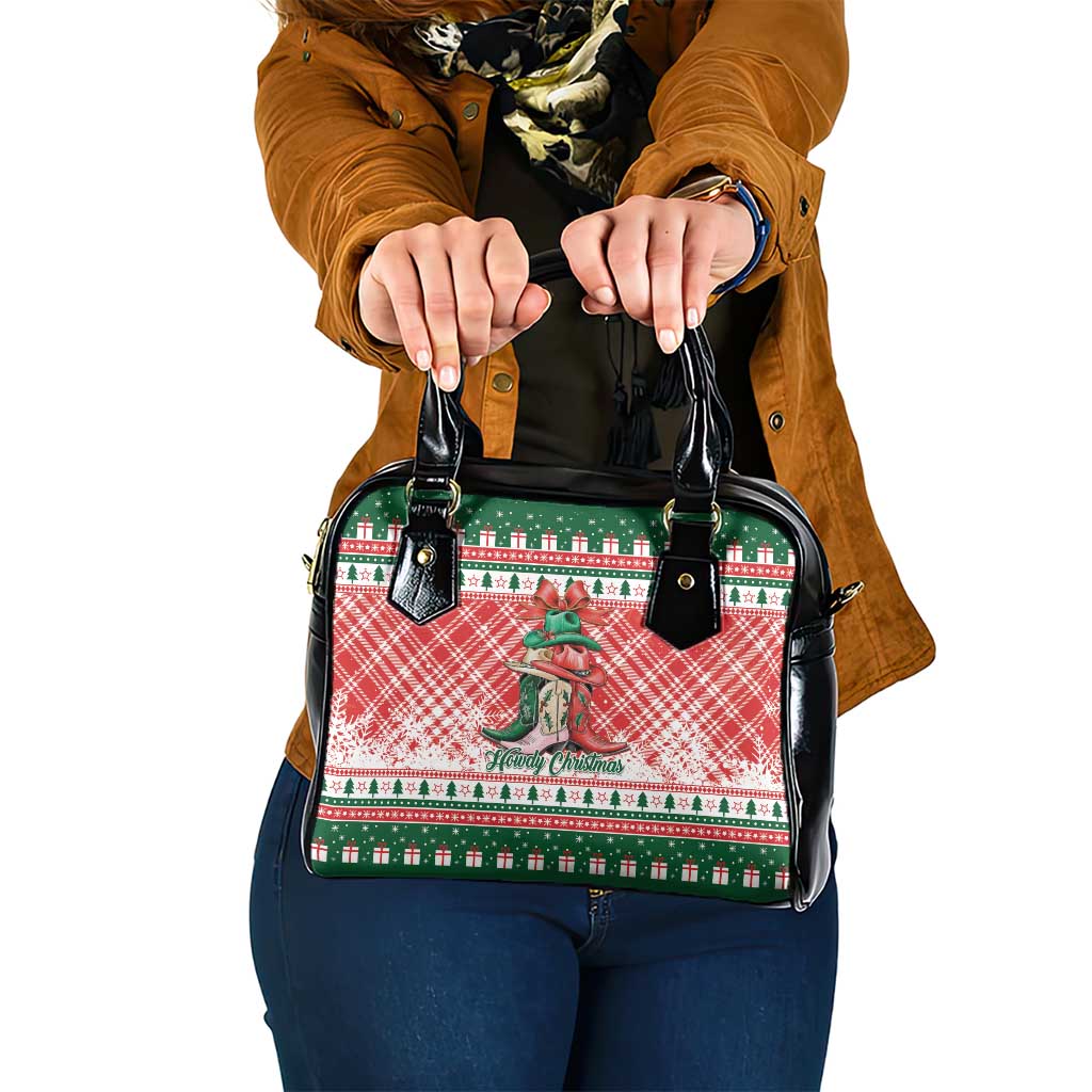 Cowgirl Boots Howdy Christmas Shoulder Handbag Western Christmas - Wonder Print Shop