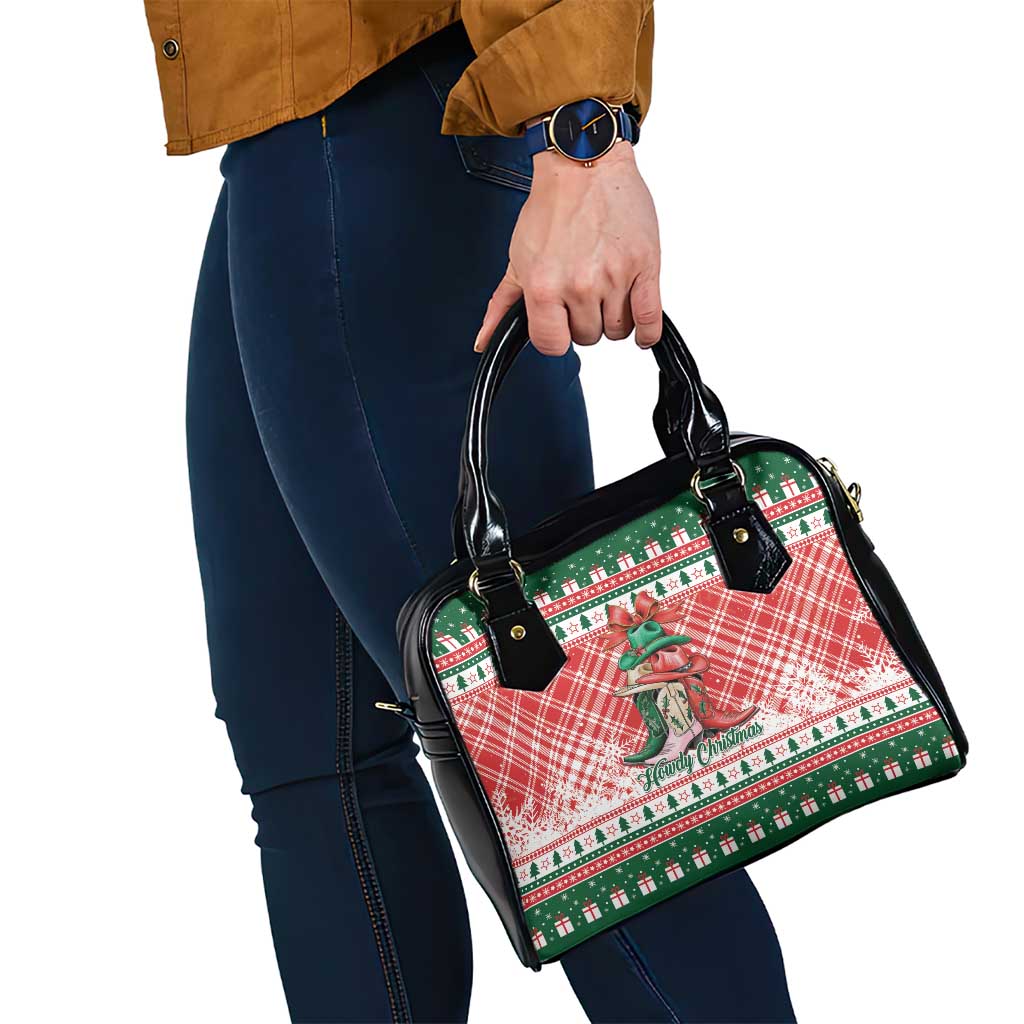 Cowgirl Boots Howdy Christmas Shoulder Handbag Western Christmas - Wonder Print Shop