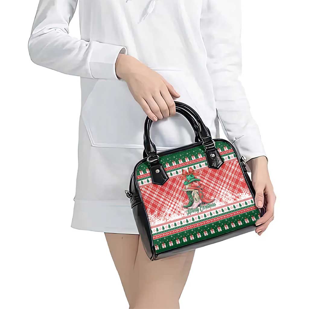 Cowgirl Boots Howdy Christmas Shoulder Handbag Western Christmas - Wonder Print Shop