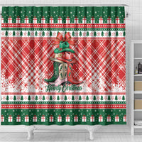 Cowgirl Boots Howdy Christmas Shower Curtain Western Christmas - Wonder Print Shop