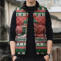 Personalized Cowgirl Boots Howdy Christmas Sleeveless Puffer Jacket Western Christmas - Wonder Print Shop