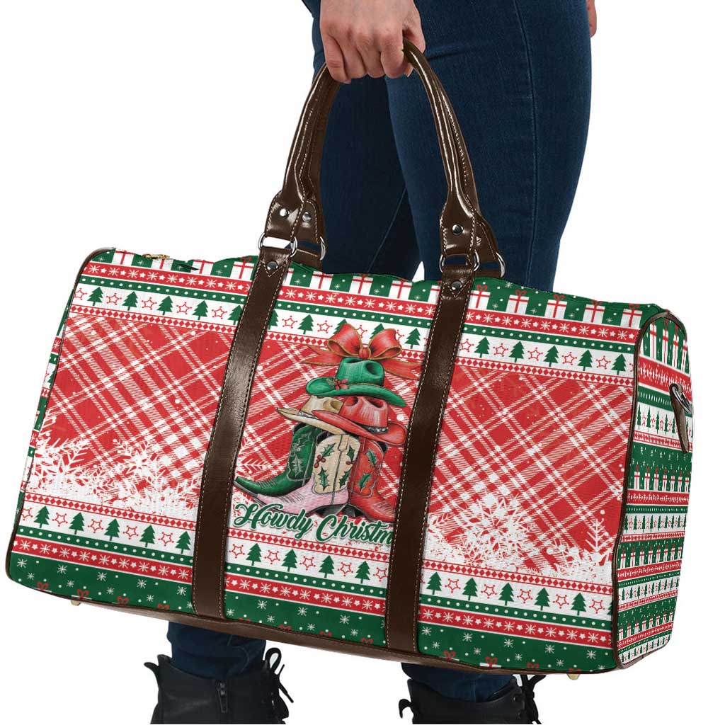 Cowgirl Boots Howdy Christmas Travel Bag Western Christmas - Wonder Print Shop