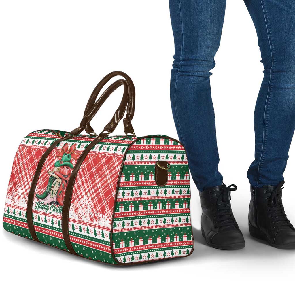 Cowgirl Boots Howdy Christmas Travel Bag Western Christmas - Wonder Print Shop