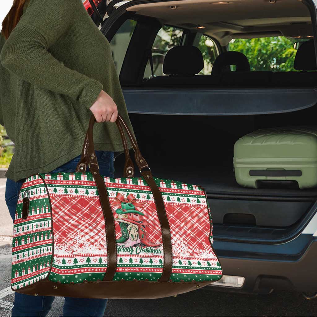 Cowgirl Boots Howdy Christmas Travel Bag Western Christmas - Wonder Print Shop