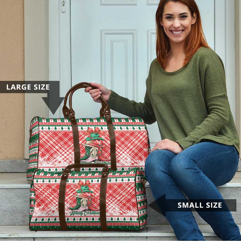 Cowgirl Boots Howdy Christmas Travel Bag Western Christmas - Wonder Print Shop