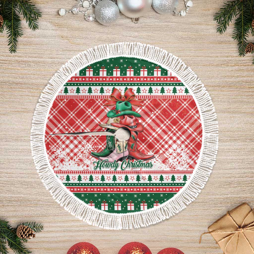 Cowgirl Boots Howdy Christmas Tree Skirt Western Christmas - Wonder Print Shop