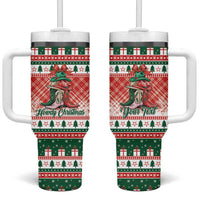 Personalized Cowgirl Boots Howdy Christmas Tumbler With Handle Western Christmas - Wonder Print Shop