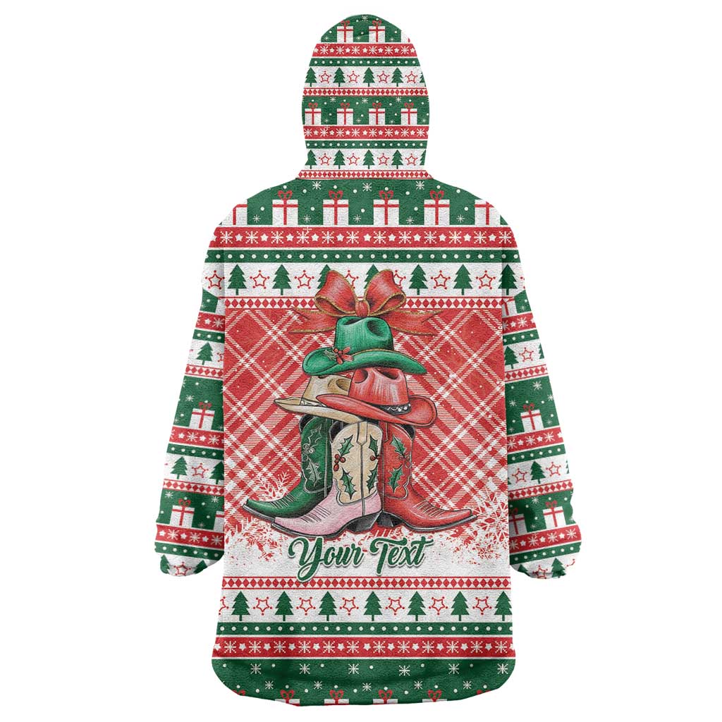 Personalized Cowgirl Boots Howdy Christmas Wearable Blanket Hoodie Western Christmas - Wonder Print Shop