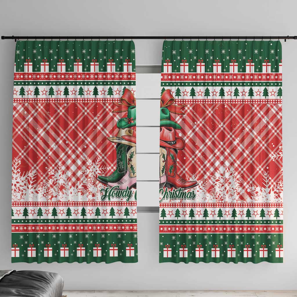 Cowgirl Boots Howdy Christmas Window Curtain Western Christmas - Wonder Print Shop
