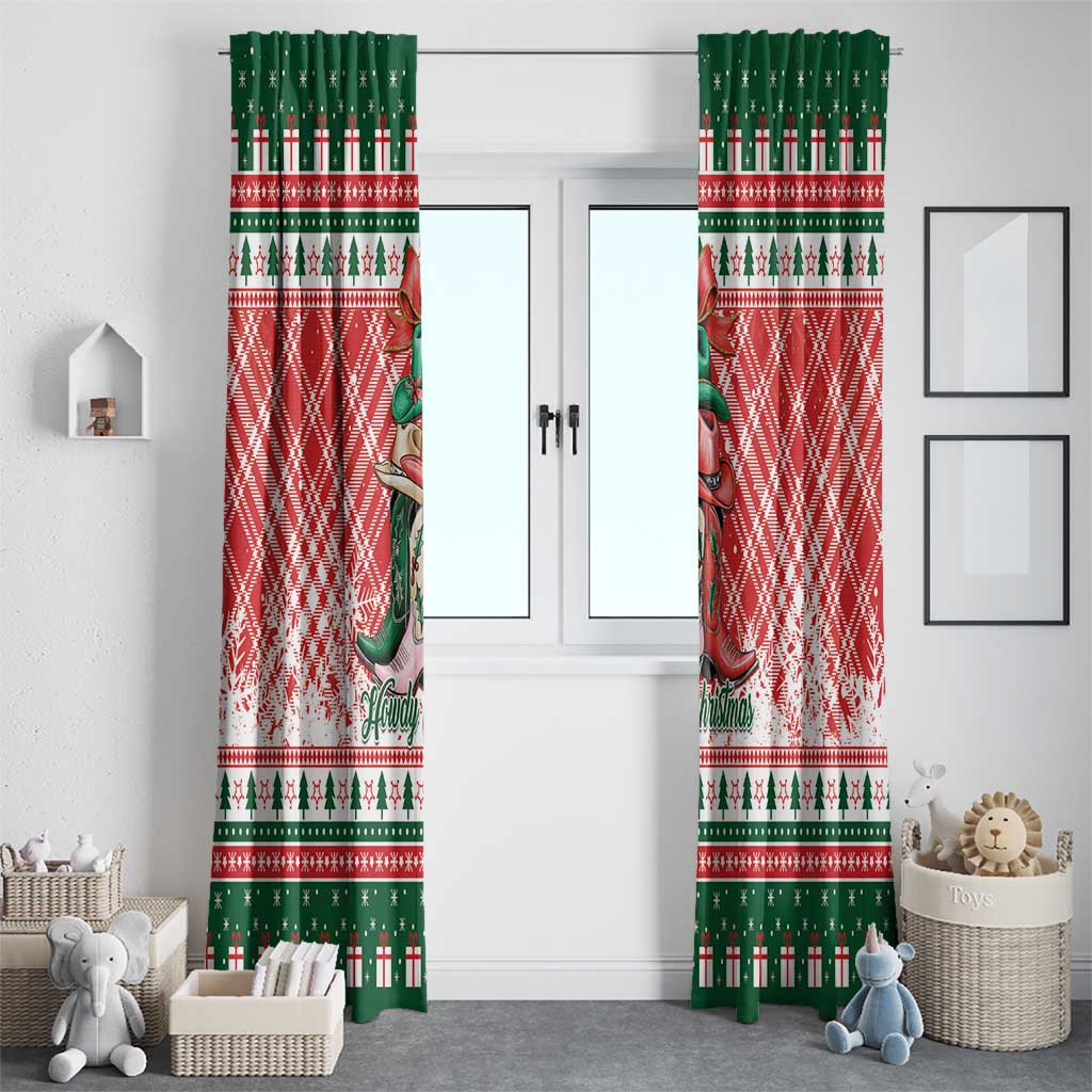Cowgirl Boots Howdy Christmas Window Curtain Western Christmas - Wonder Print Shop