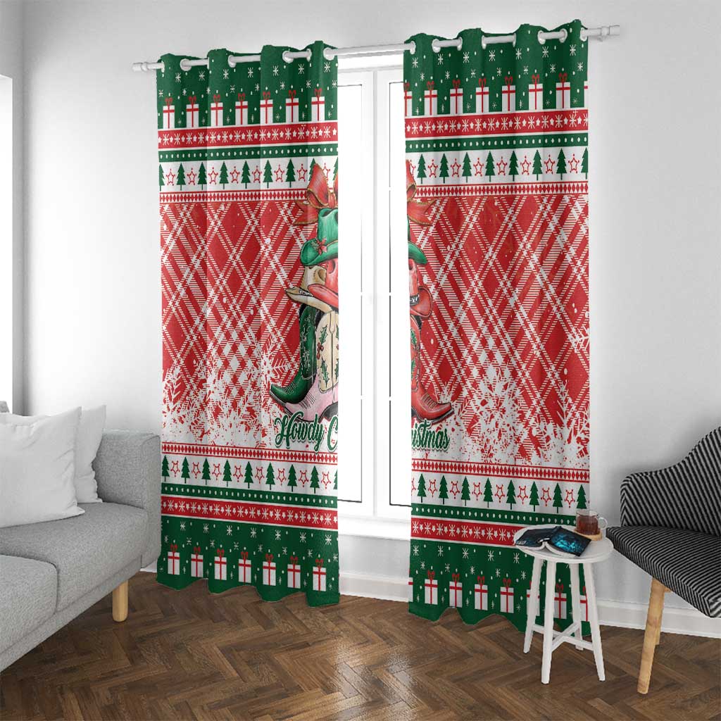 Cowgirl Boots Howdy Christmas Window Curtain Western Christmas - Wonder Print Shop