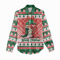 Personalized Cowgirl Boots Howdy Christmas Women Casual Shirt Western Christmas - Wonder Print Shop