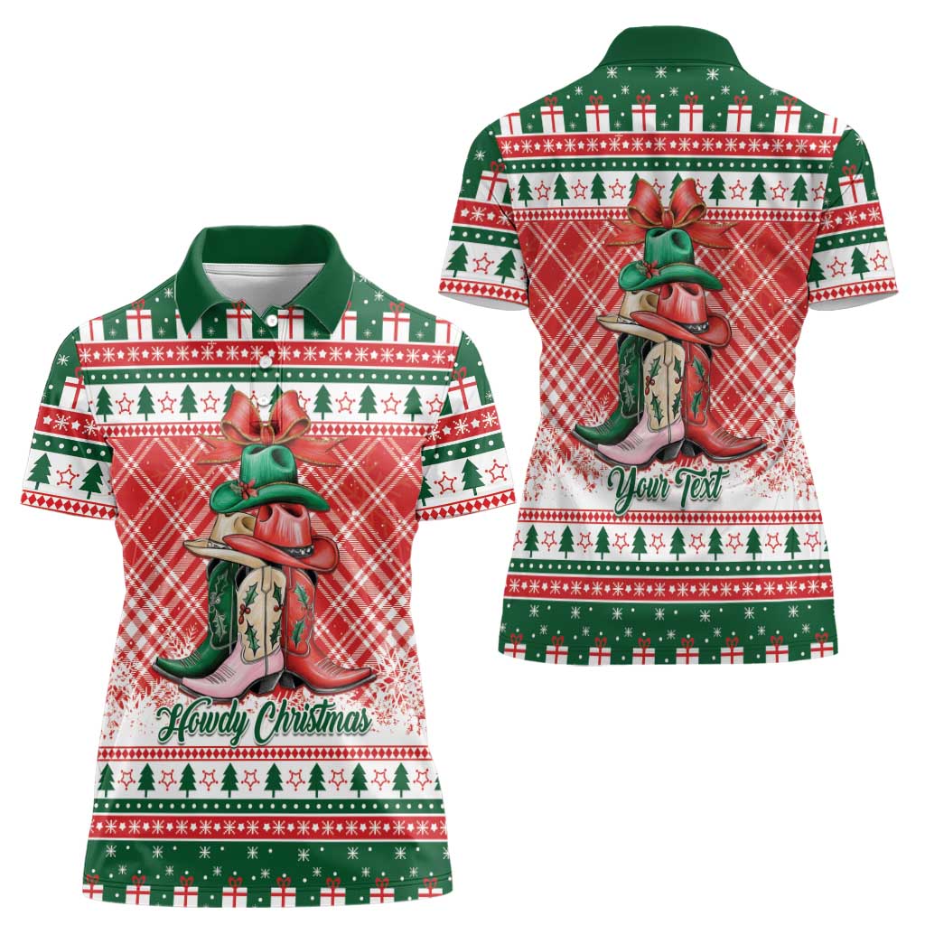 Personalized Cowgirl Boots Howdy Christmas Women Polo Shirt Western Christmas - Wonder Print Shop