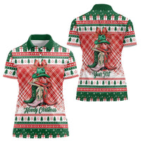 Personalized Cowgirl Boots Howdy Christmas Women Polo Shirt Western Christmas - Wonder Print Shop
