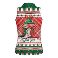 Personalized Cowgirl Boots Howdy Christmas Women Sleeveless Polo Shirt Western Christmas - Wonder Print Shop