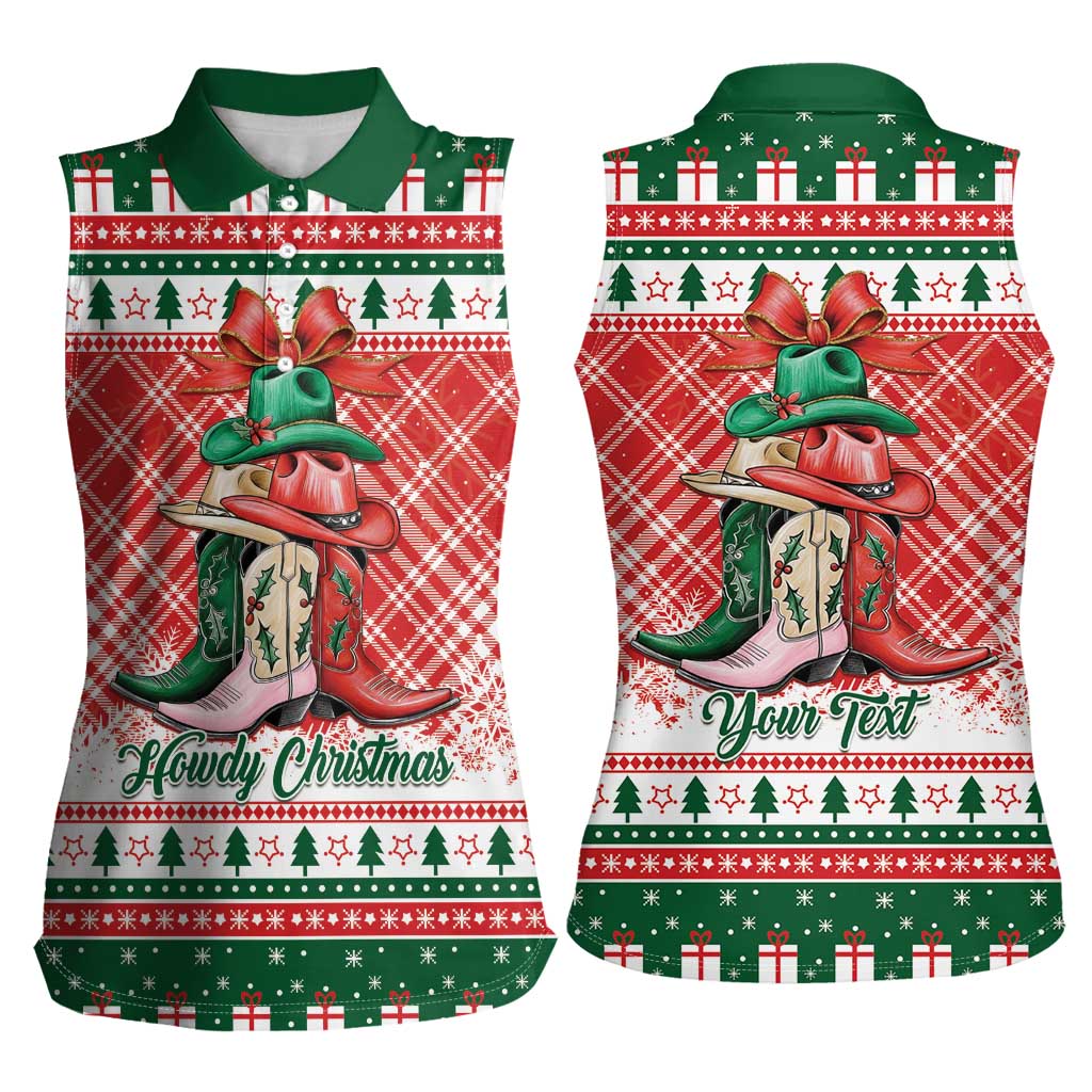 Personalized Cowgirl Boots Howdy Christmas Women Sleeveless Polo Shirt Western Christmas - Wonder Print Shop