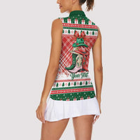 Personalized Cowgirl Boots Howdy Christmas Women Sleeveless Polo Shirt Western Christmas - Wonder Print Shop