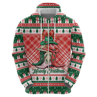 Personalized Cowgirl Boots Howdy Christmas Zip Hoodie Western Christmas - Wonder Print Shop
