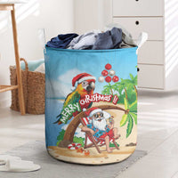 Hawaii Santa Parrot Christmas Laundry Basket Summer Vibe - Wonder Print Shop