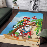 Hawaii Santa Parrot Christmas Area Rug Summer Vibe - Wonder Print Shop