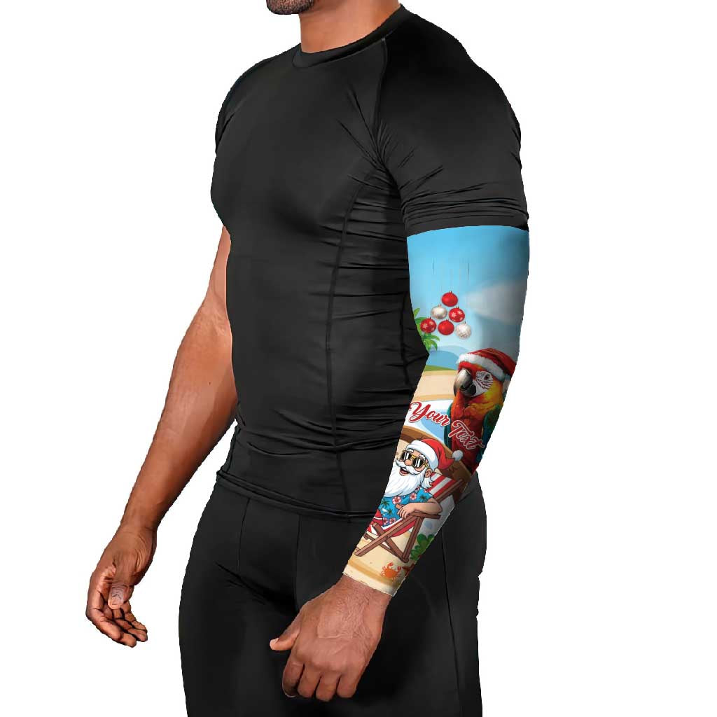 Personalized Hawaii Santa Parrot Christmas Arm Sleeves Summer Vibe - Wonder Print Shop