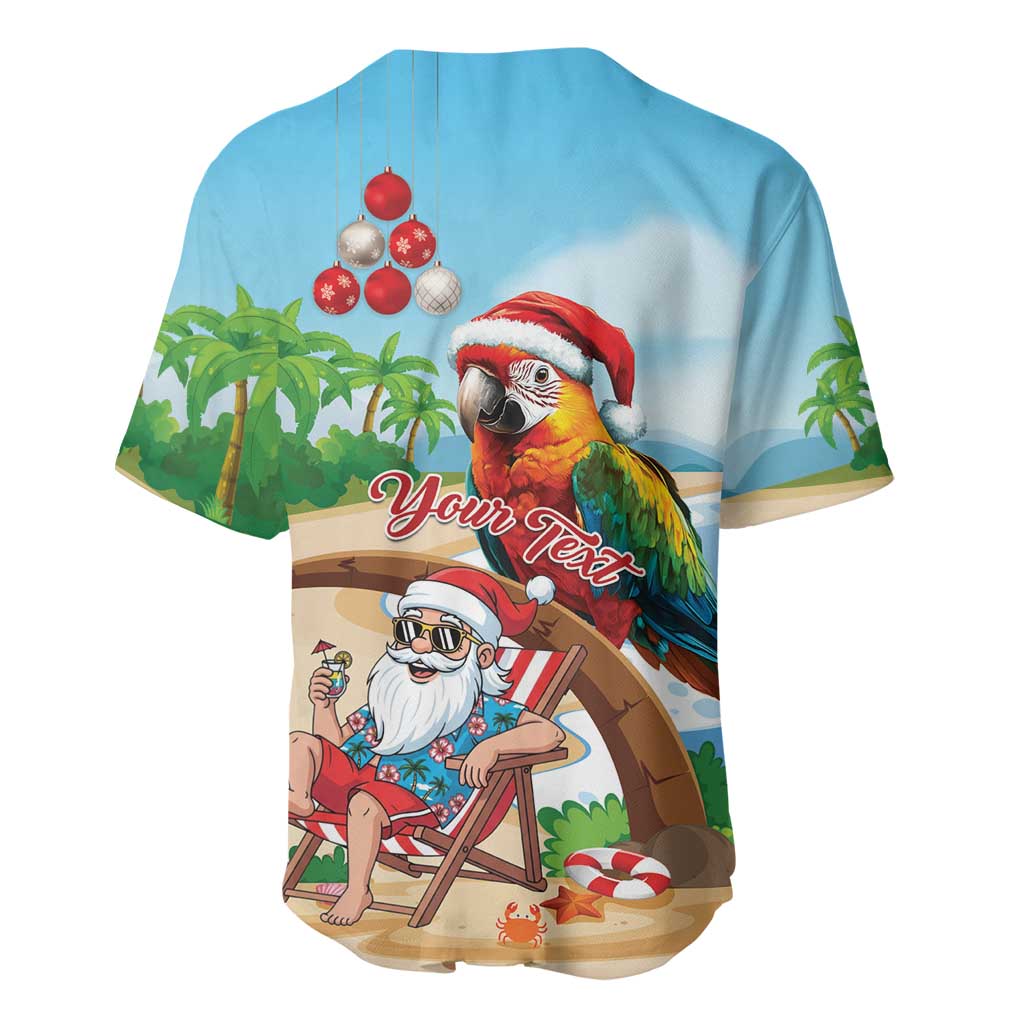Personalized Hawaii Santa Parrot Christmas Baseball Jersey Summer Vibe - Wonder Print Shop