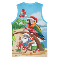 Personalized Hawaii Santa Parrot Christmas Basketball Jersey Summer Vibe - Wonder Print Shop