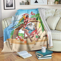 Hawaii Santa Parrot Christmas Blanket Summer Vibe - Wonder Print Shop