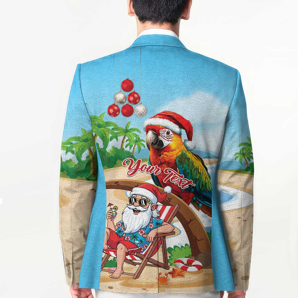 Personalized Hawaii Santa Parrot Christmas Blazer Summer Vibe - Wonder Print Shop