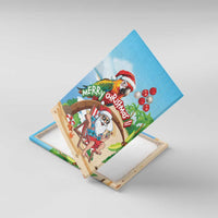 Hawaii Santa Parrot Christmas Canvas Wall Art Summer Vibe - Wonder Print Shop