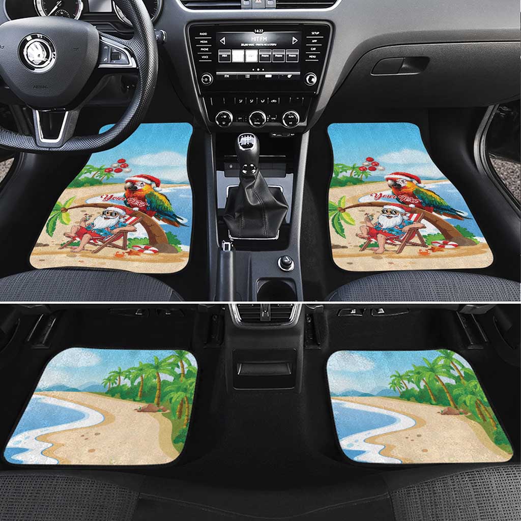Personalized Hawaii Santa Parrot Christmas Car Mats Summer Vibe - Wonder Print Shop